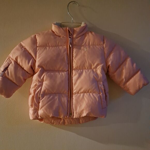 RALPH LAUREN 18M Soft Pink Down Insulated Baby Girl Jacket Puffer Coat - Picture 1 of 8